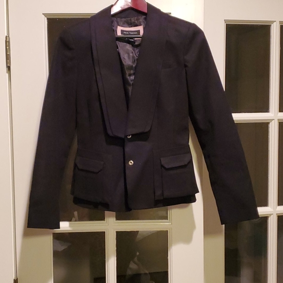 Pink Tartan Jackets & Blazers - Pink Tartan Black Women's Blazer